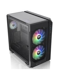 Корпус Thermaltake View 51 TG CA-1Q6-00M1WN-00 Micro ATX/Mini ITX USB2x3.0+2.0x2+1xTypeC, HD-Audio, Куллер 1х120мм+ 2х200мм ARGB, Высота CPU куллера до 175мм, VGA до 300мм, 550x315x525m, Без Б/П, Чер