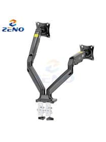 Настольный кронштейн для 2-х мониторов Kaloc Zeno M10D/B, Макс Нагрузка-10.0 кг, Диагональ экрана от17"до 32", Высота - 155-470mm, Наклон 50°/+50°, Поворот 360°, VESA 75x75, 100x100mm, газлифт, Чёрный