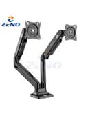 Настольный кронштейн для 2-х мониторов Kaloc Zeno M10D/B, Макс Нагрузка-10.0 кг, Диагональ экрана от17"до 32", Высота - 155-470mm, Наклон 50°/+50°, Поворот 360°, VESA 75x75, 100x100mm, газлифт, Чёрный