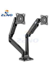 Настольный кронштейн для 2-х мониторов Kaloc Zeno M10D/B, Макс Нагрузка-10.0 кг, Диагональ экрана от17"до 32", Высота - 155-470mm, Наклон 50°/+50°, Поворот 360°, VESA 75x75, 100x100mm, газлифт, Чёрный