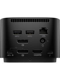 Док-станция HP Thunderbolt Dock 120W G4, поддерживает Power Delivery 3.0 до 20 В/5 А и 4 дисплея, поддержка разрешения 8K при 60 Гц, слот для замка Kensington, Thunderbolt™ 4, 1xHDMI, 2xDisplayPort, 1xUSB-C, RJ-45, 4xUSB3.2, Черный [4J0A2AA#ABU] - T