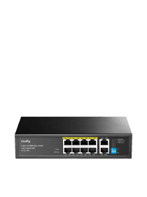 Сетевой коммутатор CUDY FS1010PG 8x10/100Mbps PoE,2x1000Mbpc,PoE budget, VLAN/Default/Extend DIP SwitcH, 802.3i/u/ab/x/af/at, 30W