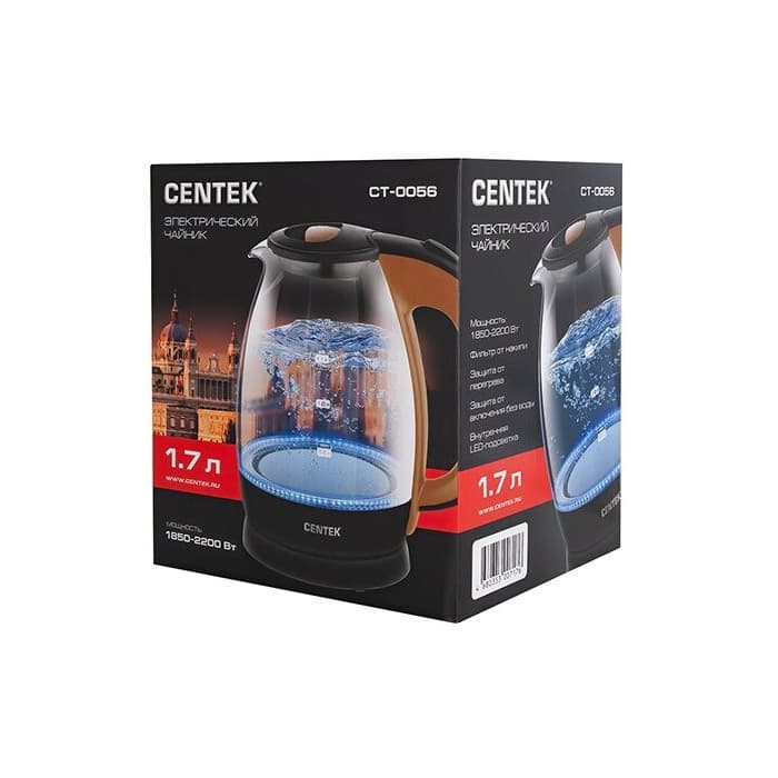 Чайник Centek 1,7л CT-0056 стекло