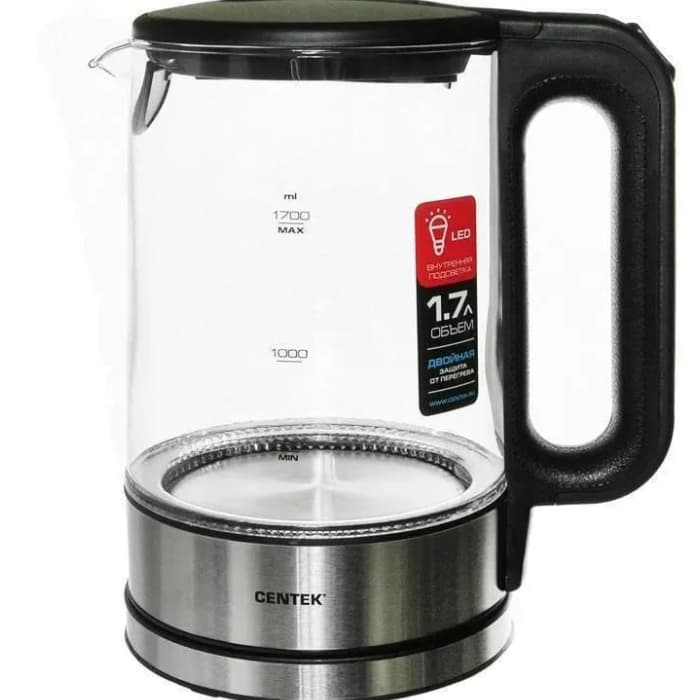 Чайник Centek 1,7л CT-0032 стекло