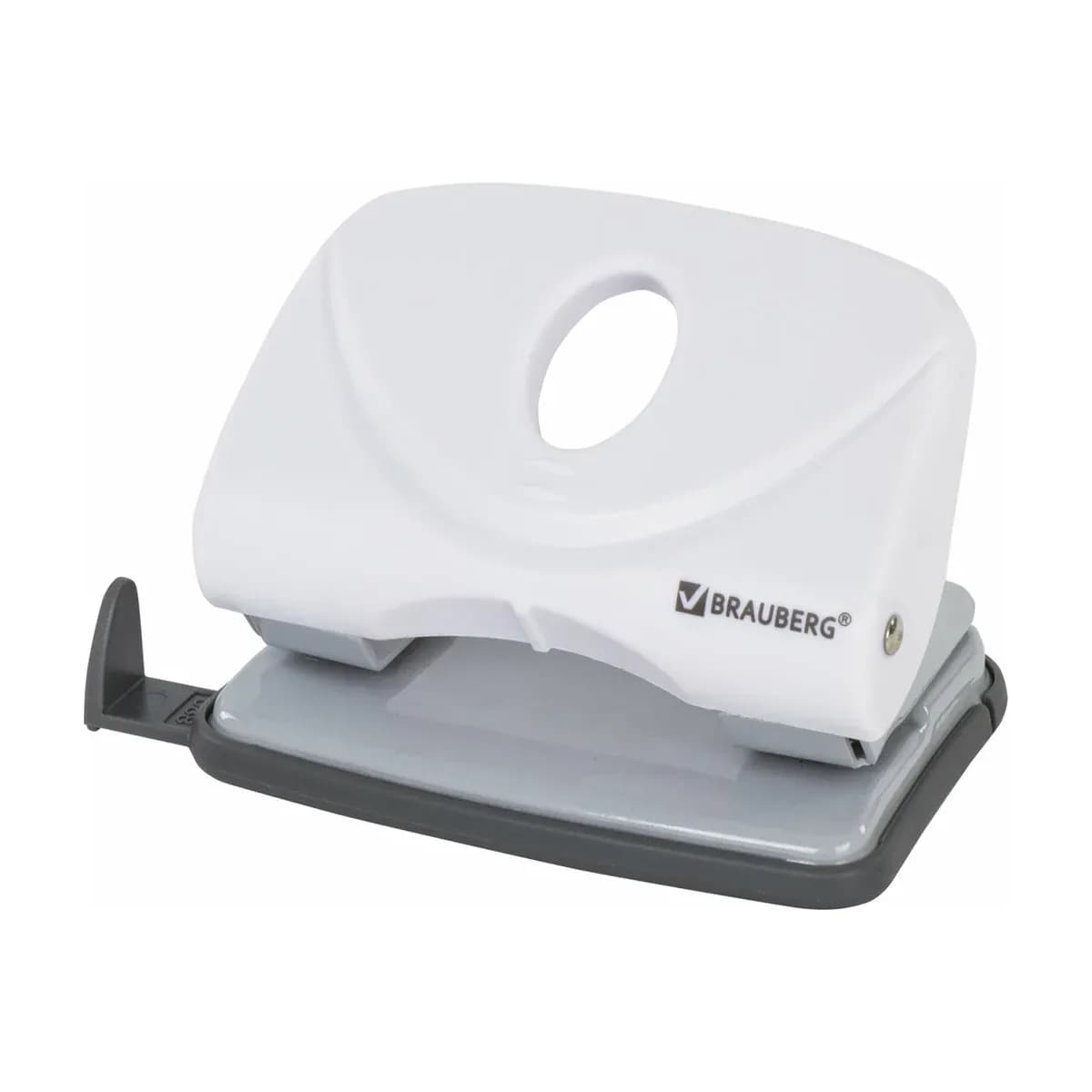 Дырокол BRAUBERG, до 20 листов, белый, 227787