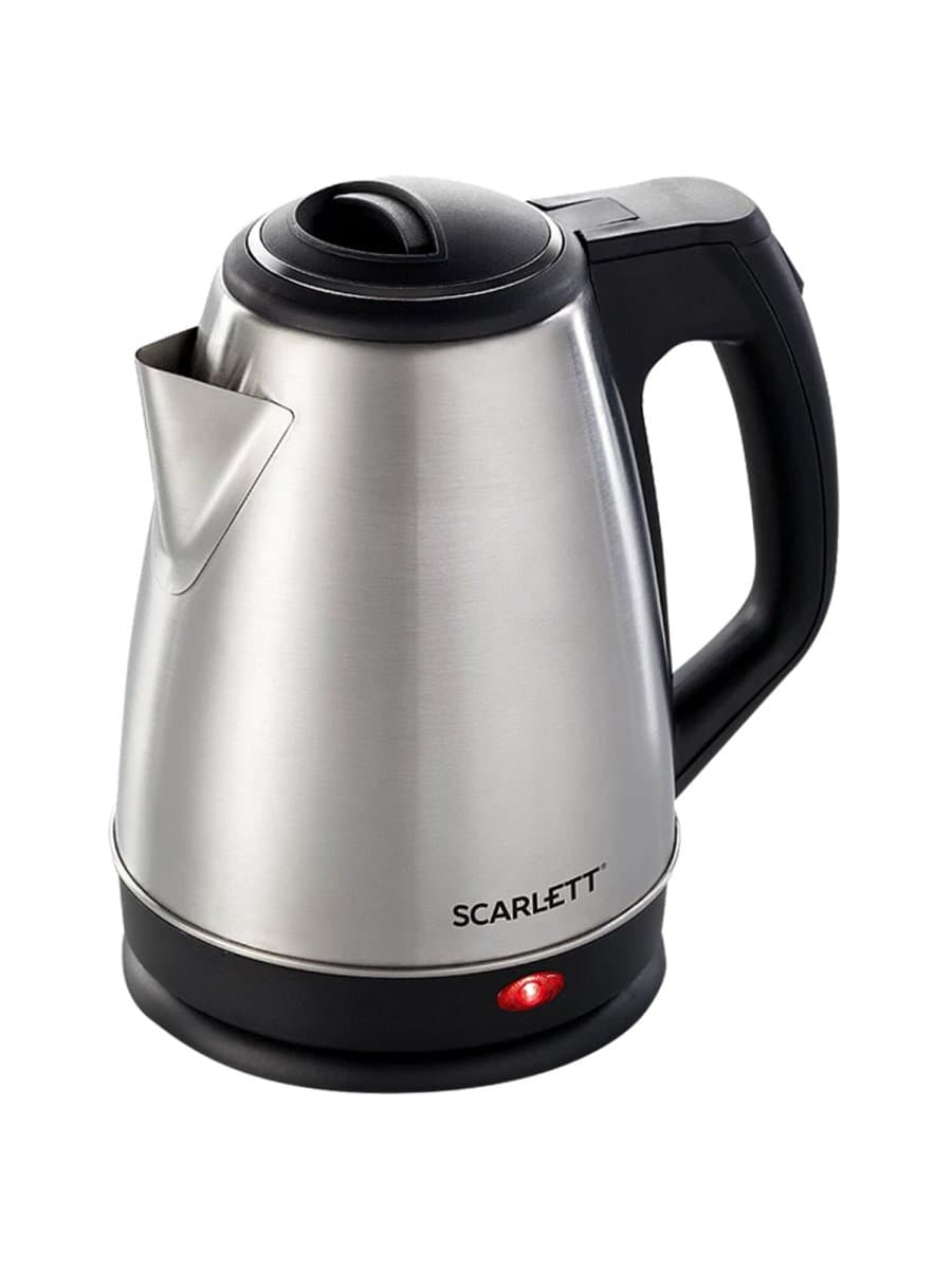 Чайник SCARLETT SC-EK21S25, 1,5 л, 1350 Вт, закрытый нагревательный элемент, сталь