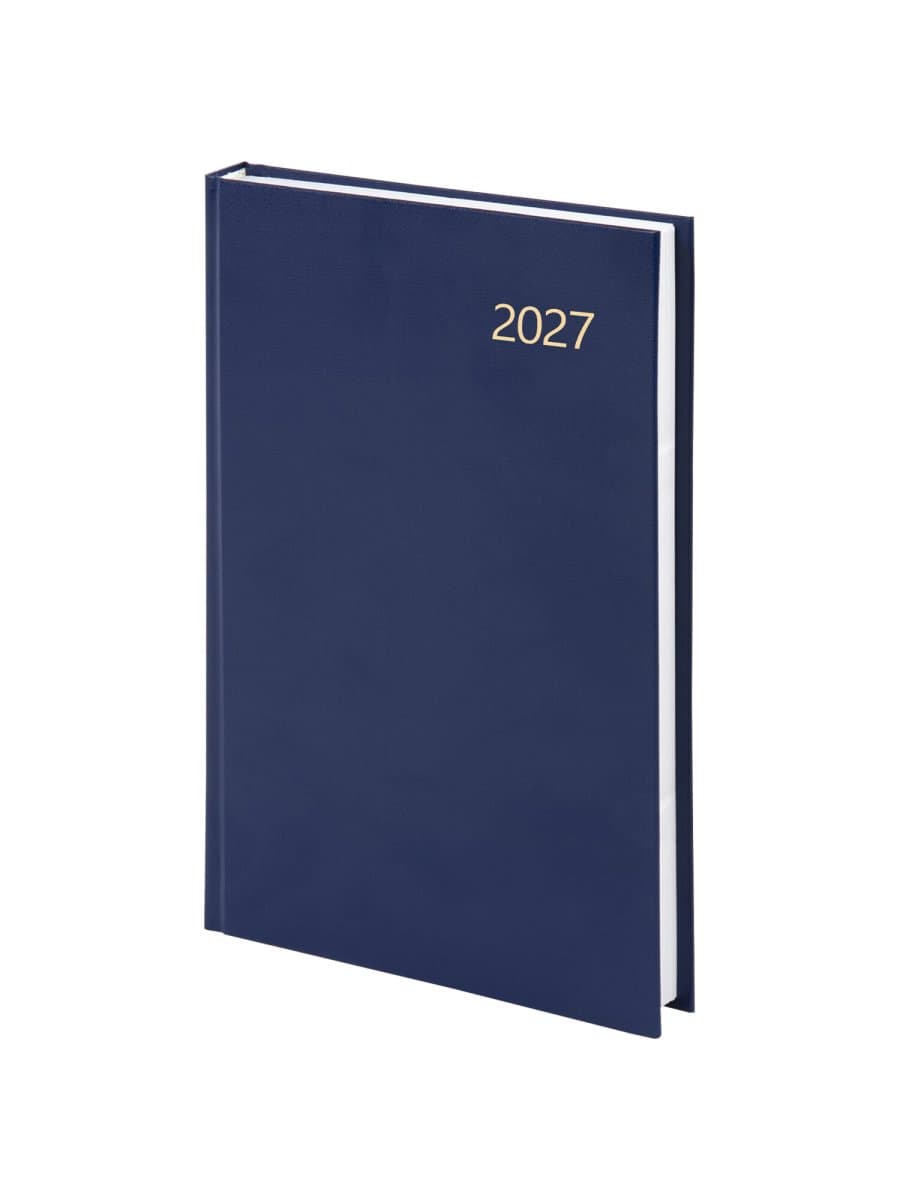 Ежедневник датированный 2027 145х215 мм, А5, STAFF, обложка бумвинил, синий, 117816