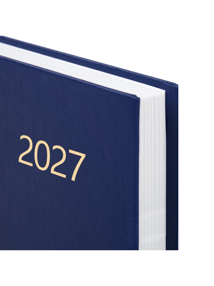 Ежедневник датированный 2027 145х215 мм, А5, STAFF, обложка бумвинил, синий, 117816
