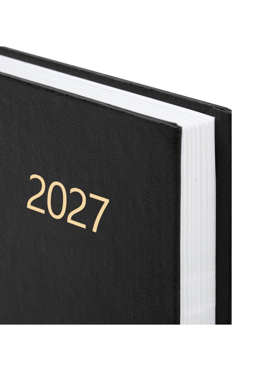 Ежедневник датированный 2027 145х215 мм, А5, STAFF, обложка бумвинил, черный, 117817