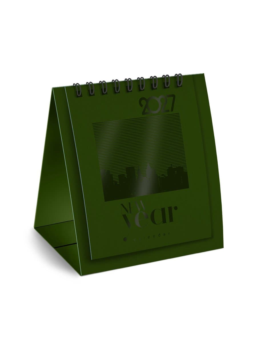 Календарь-домик настольный на гребне, 2027 г., BRAUBERG, 110х120 мм, ЗЕЛЕНЫЙ, 118456