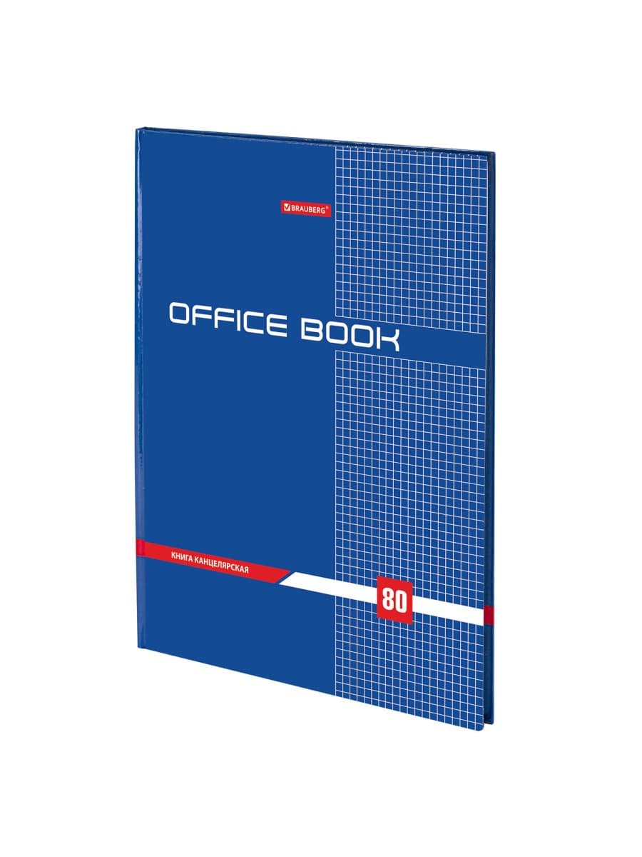 Книга канцелярская 80 л., клетка, твердая, глянцевая, блок офсет, А4 215х295 мм, BRAUBERG, 130065