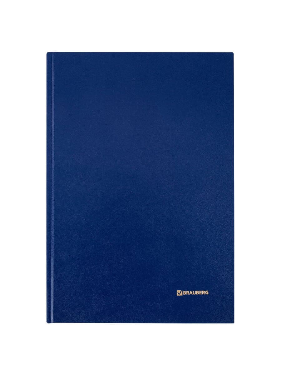 Книга учета 96 л., клетка, твердая, бумвинил, блок офсет, А4 200х290 мм, BRAUBERG, синяя, 130069
