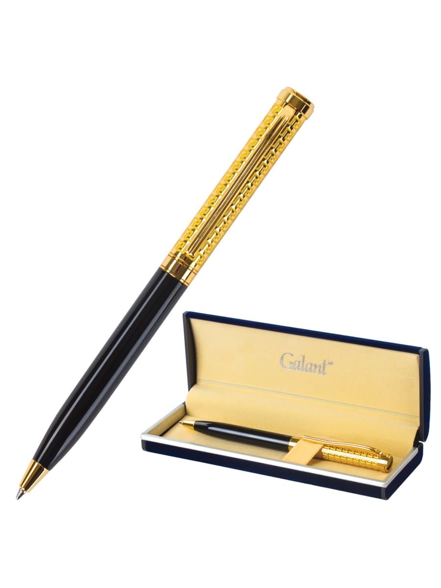 Ручка подарочная шариковая GALANT "Empire Gold", корпус черный с золотистым, золотистые детали, пишущий узел 0,7 мм, синяя, 140960