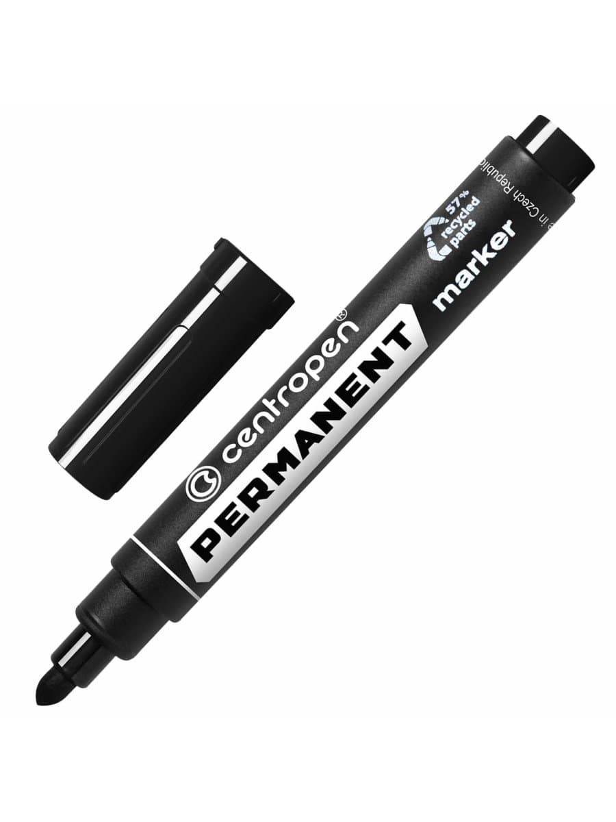 Маркер перманентный CENTROPEN 8566, ЧЕРНЫЙ, круглый наконечник, 2,5 мм, 5 8566 0112