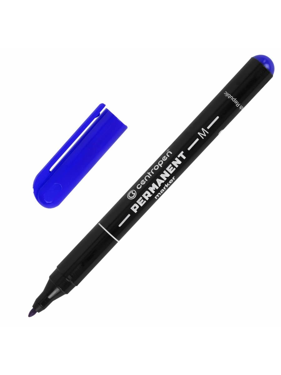 Маркер перманентный CENTROPEN 2846, СИНИЙ, тонкий наконечник, 1 мм, 6 2846 9406