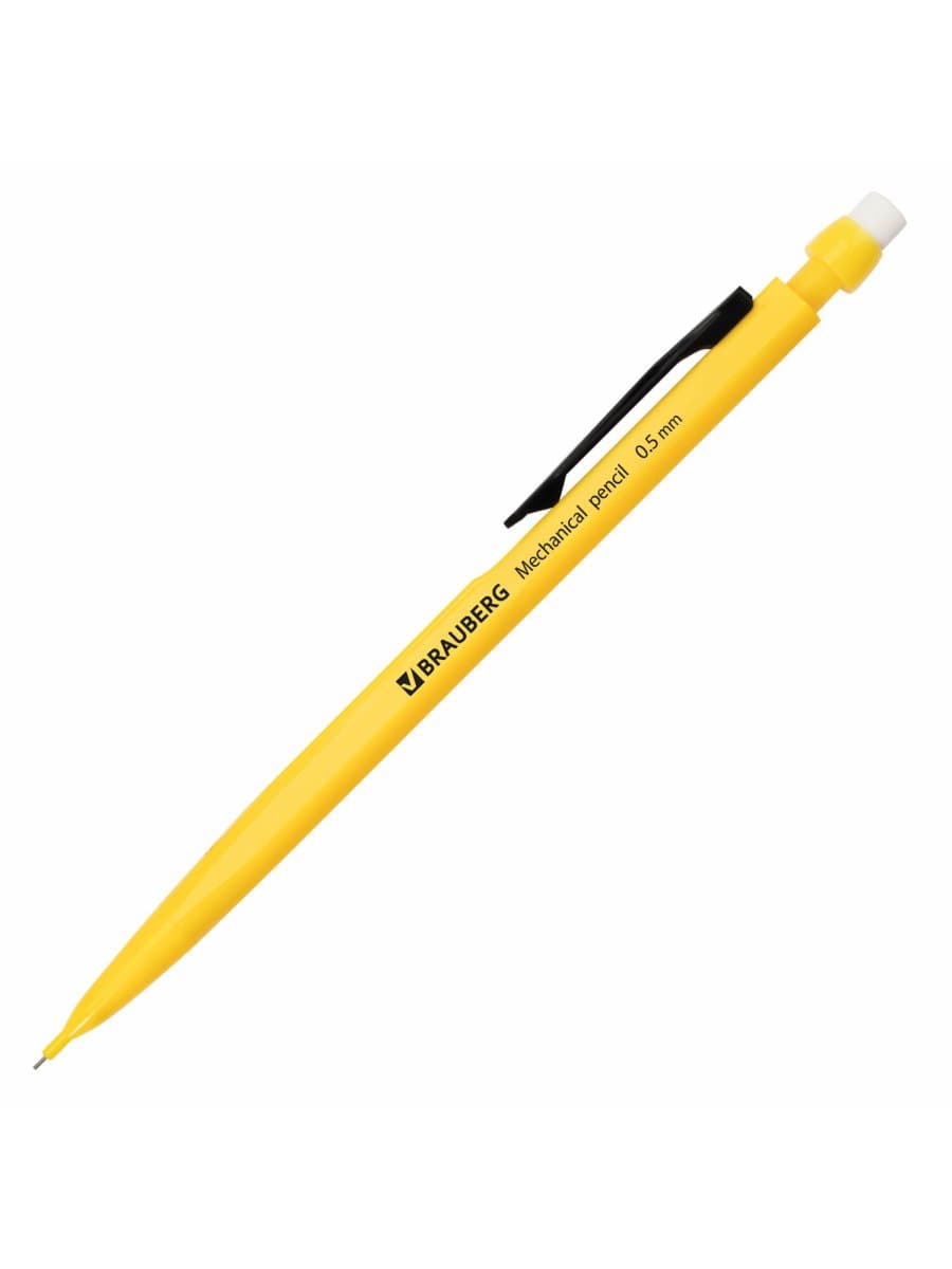 Карандаш механический 0,5 мм, BRAUBERG "Classic", ластик, корпус ассорти, 180398