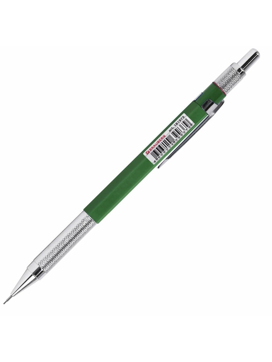 Карандаш механический 0,7 мм, HB, BRAUBERG "METALLIC X-07", металлические детали, 181975