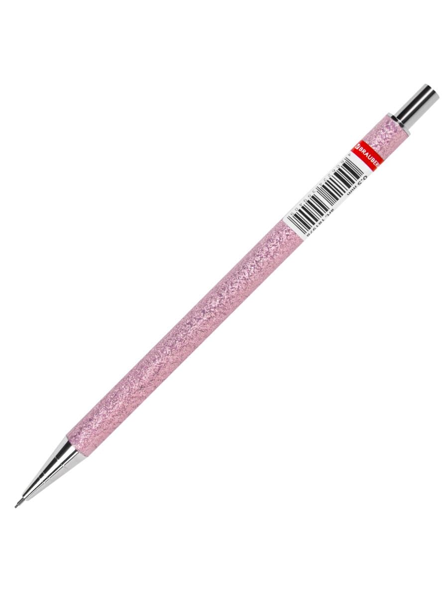 Карандаш механический 0,5 мм, HB, BRAUBERG "ROSE PINK", металлический корпус, 181979