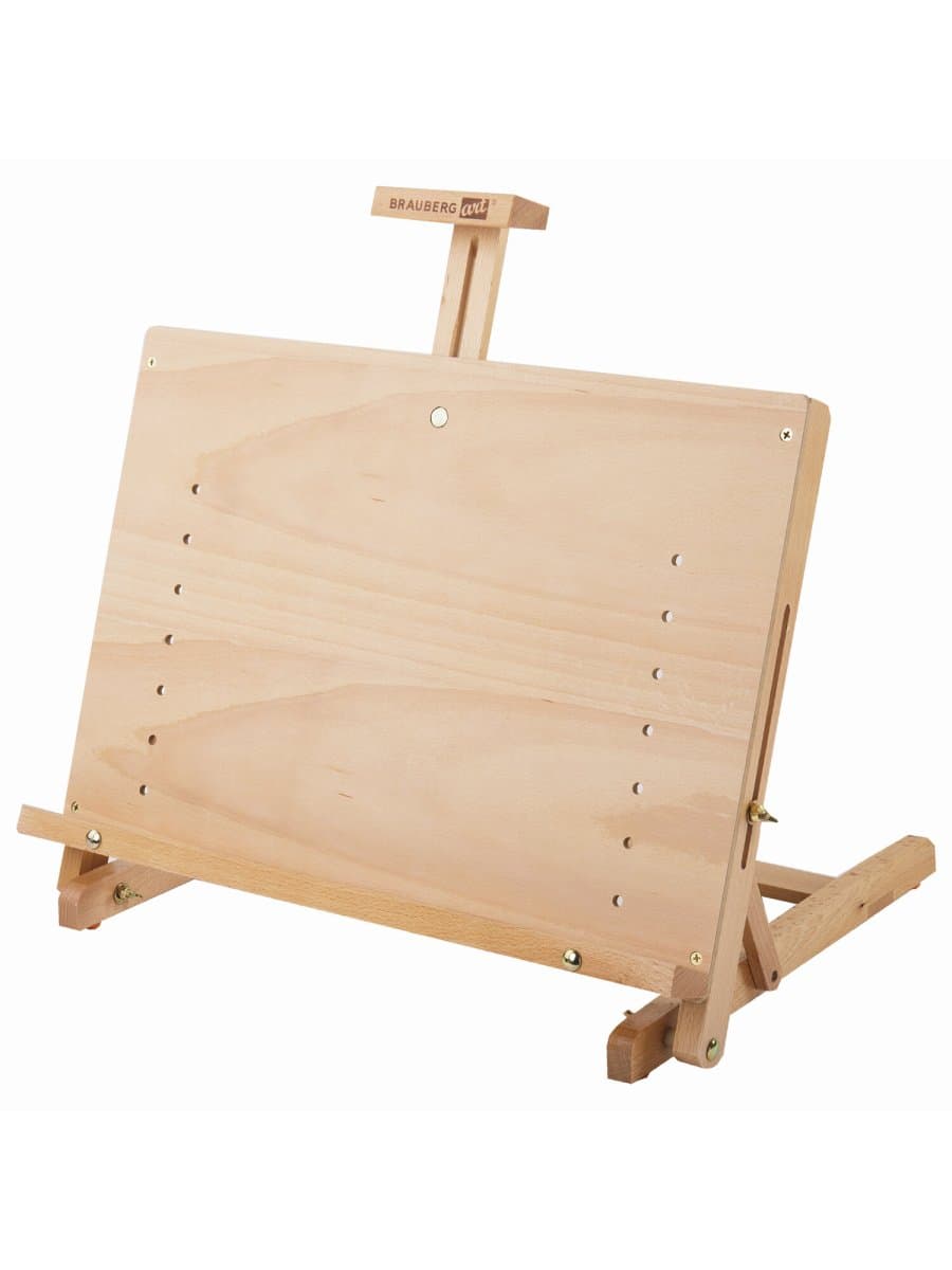 Мольберт настольный BRAUBERG ART CLASSIC, регулируемый верхний держатель, 50х37х39 см, бук, 191756