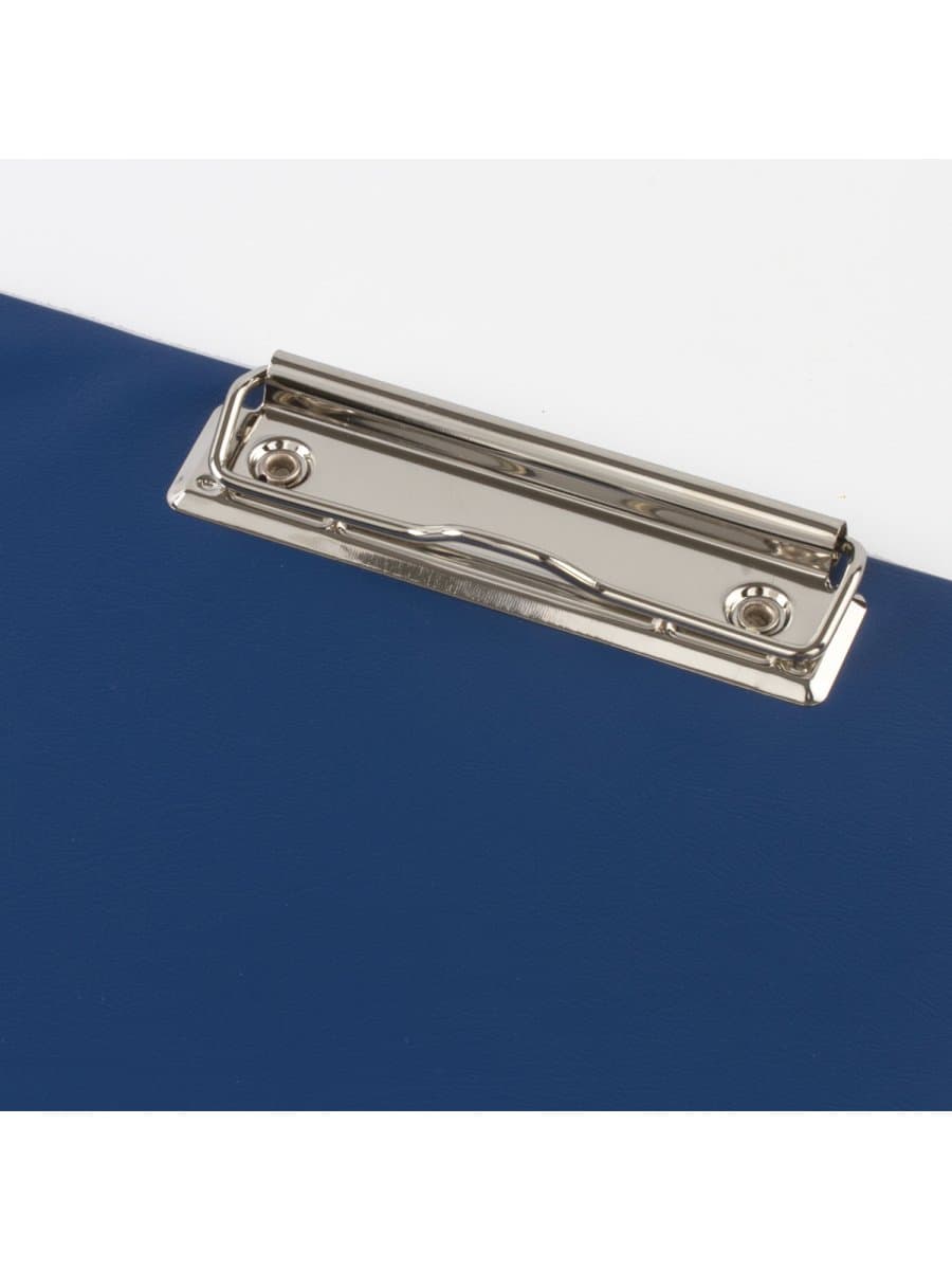 Папка-планшет BRAUBERG, А4 (340х240 мм), с прижимом и крышкой, картон/ПВХ, РОССИЯ, синяя, 221489