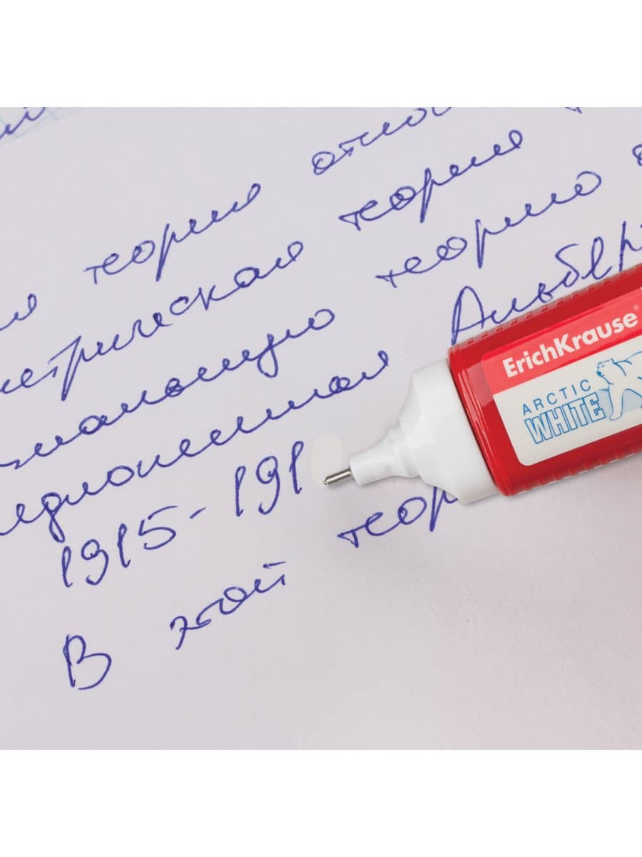 Ручка-корректор ERICH KRAUSE "Arctic White", 12 мл, металлический наконечник, 780