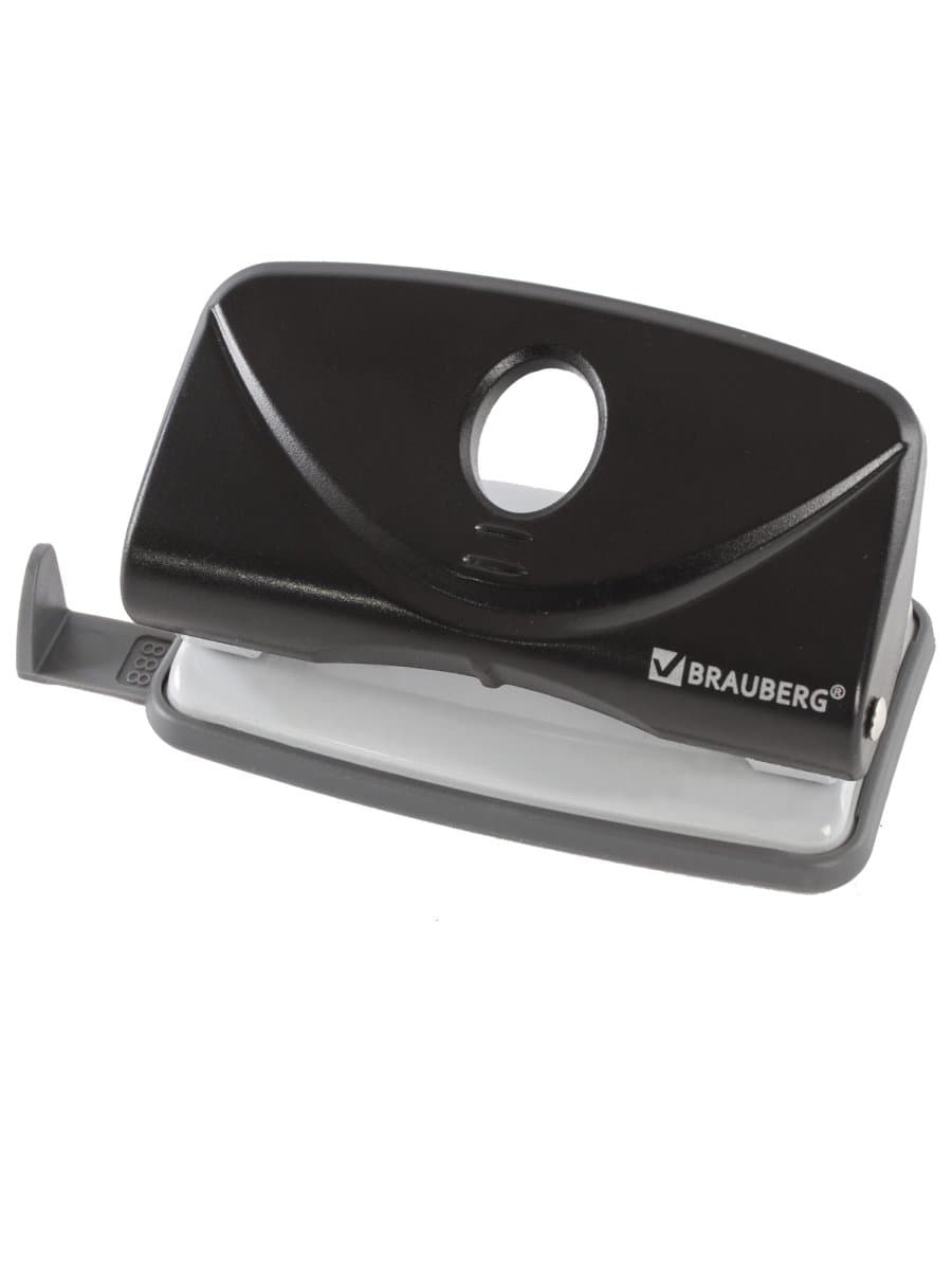 Дырокол BRAUBERG "Original", до 10 листов, черный, 222537