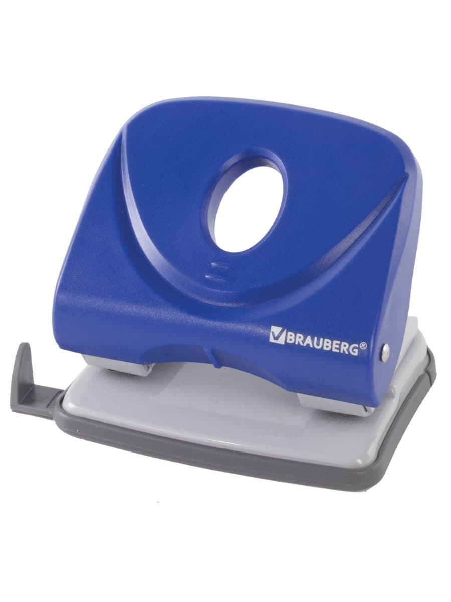 Дырокол BRAUBERG "Original", до 25 листов, синий, 222543