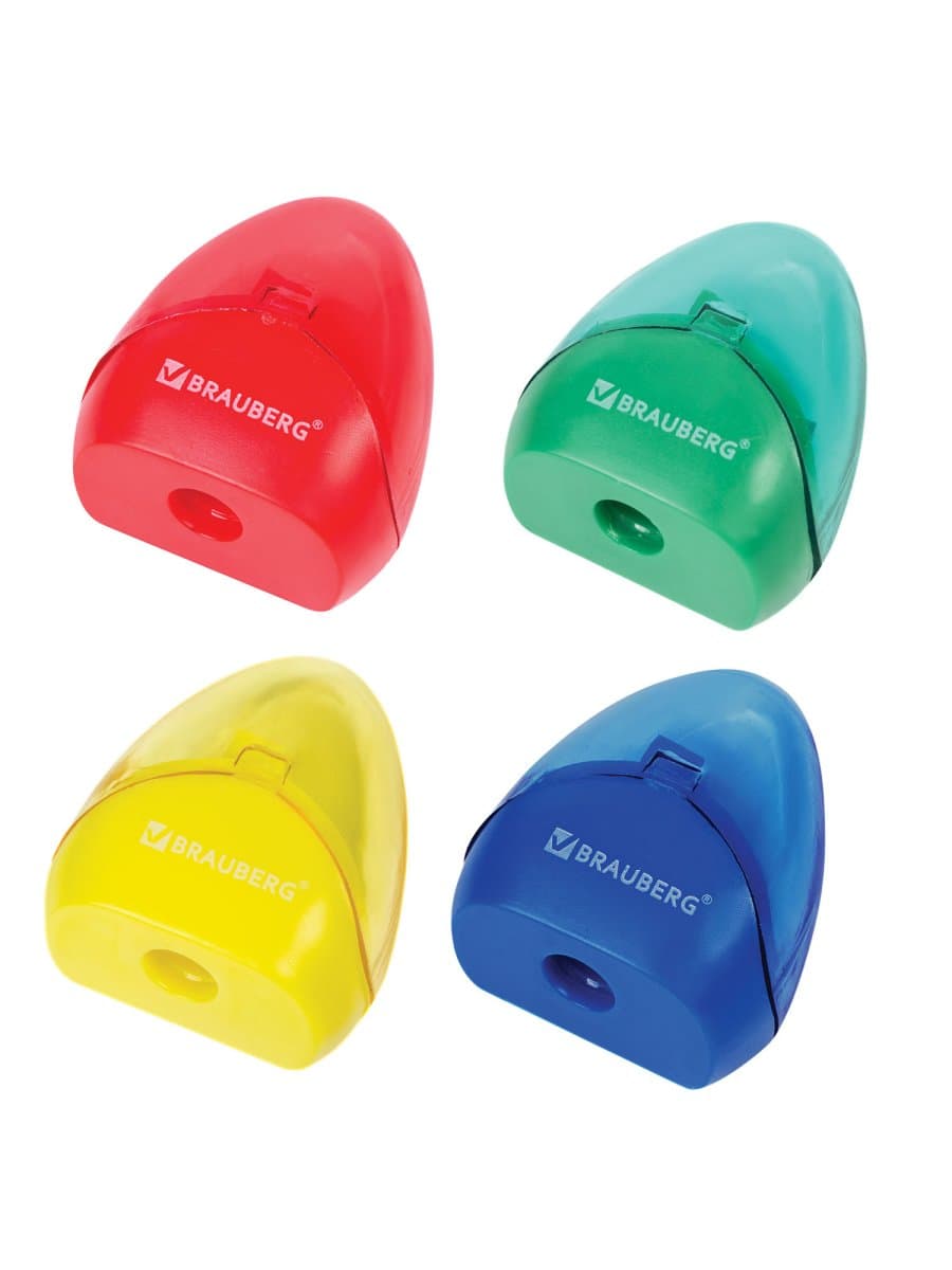 Точилка BRAUBERG BELL с контейнером, пластиковая, конусообразная, цвет корпуса ассорти, 226937