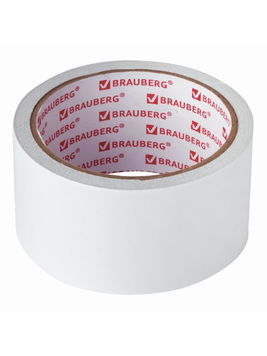 Клейкая двухсторонняя лента 50 мм х 10 м, БУМАЖНАЯ ОСНОВА, BRAUBERG, 229055