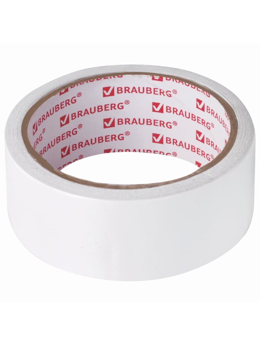 Клейкая двухсторонняя лента 38 мм х 10 м, БУМАЖНАЯ ОСНОВА, BRAUBERG, 229056
