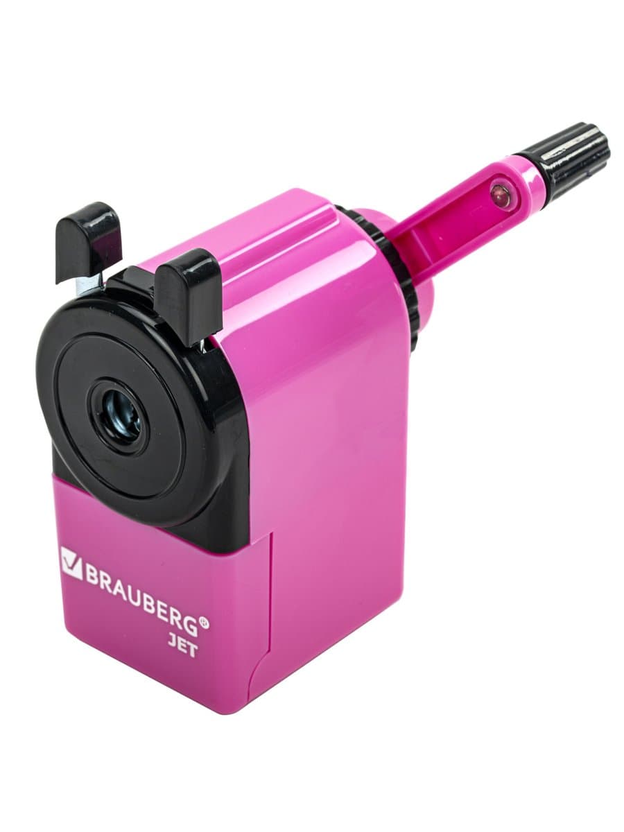 Точилка механическая BRAUBERG "JET", металлический механизм, корпус розовый, 229568