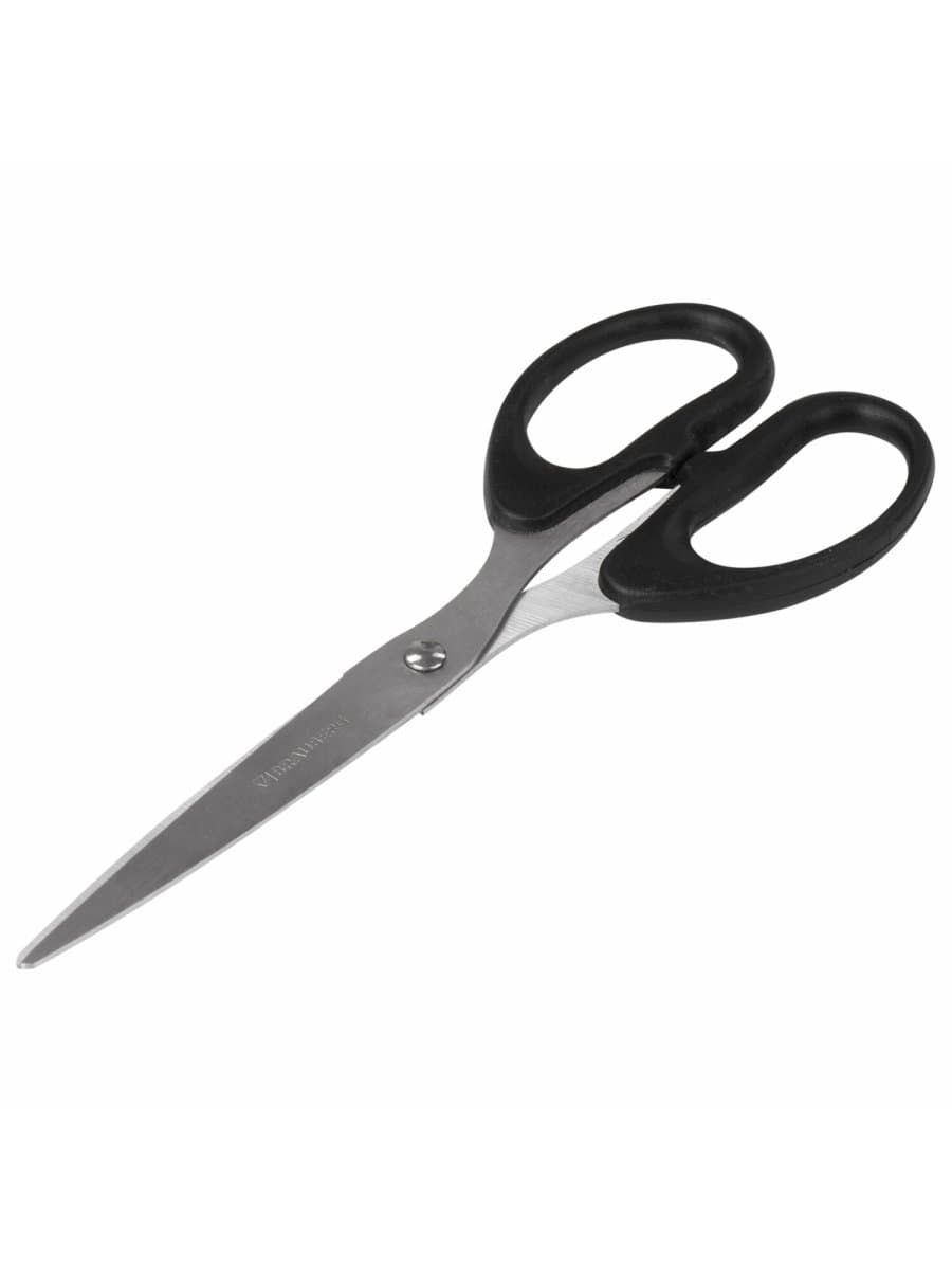 Ножницы BRAUBERG "Classic", 185 мм, чёрные, классической формы, 2-х сторонняя заточка, 230934