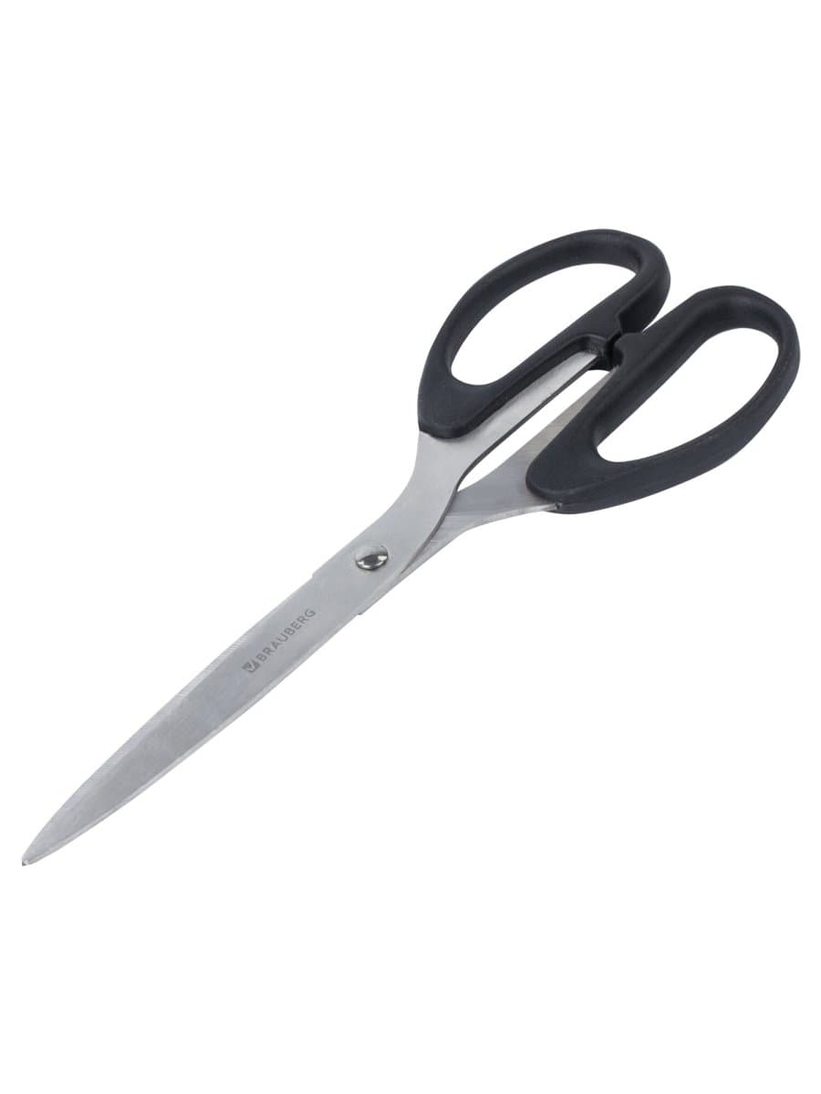 Ножницы BRAUBERG "Classic", 210 мм, чёрные, классической формы, 2-х сторонняя заточка, 230935