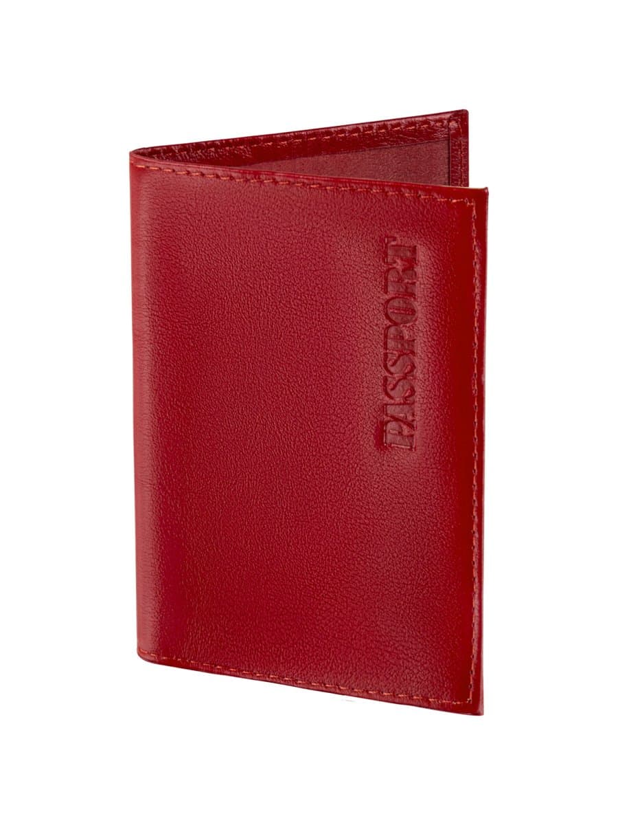 Обложка для паспорта натуральная кожа галант, "PASSPORT", красная, BRAUBERG, 237178