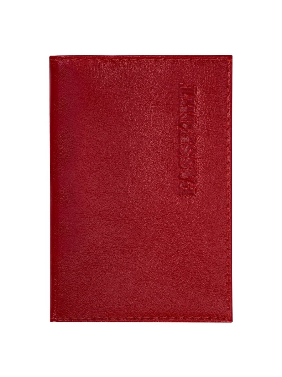 Обложка для паспорта натуральная кожа галант, "PASSPORT", красная, BRAUBERG, 237178