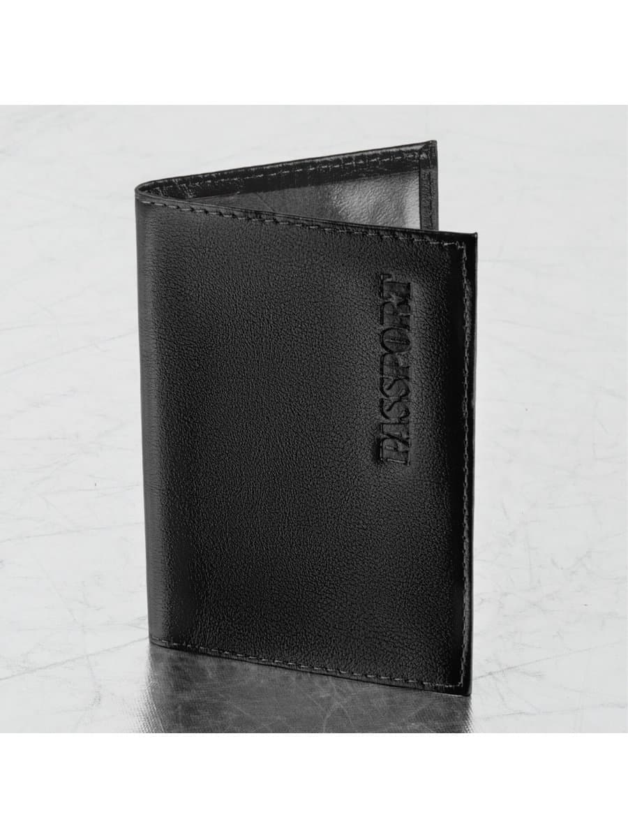 Обложка для паспорта натуральная кожа галант, "PASSPORT", черная, BRAUBERG, 237179