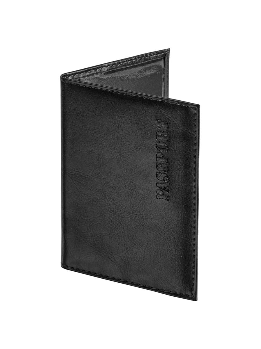 Обложка для паспорта экокожа, мягкая вставка изолон, "PASSPORT", черная, STAFF Profit, 237183