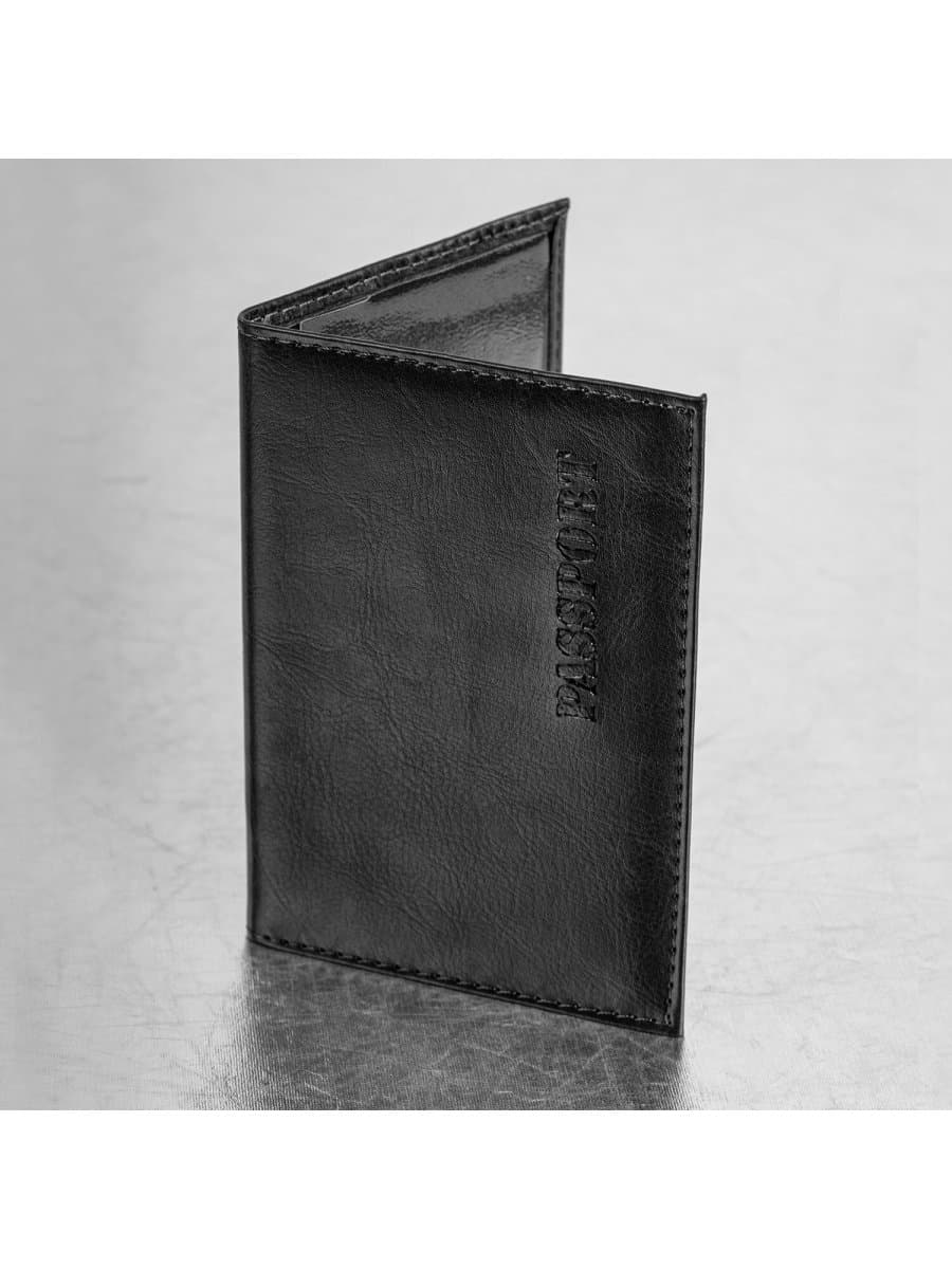 Обложка для паспорта экокожа, мягкая вставка изолон, "PASSPORT", черная, STAFF Profit, 237183