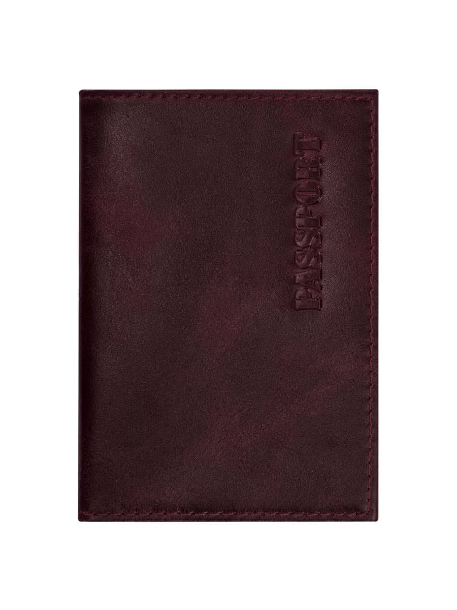 Обложка для паспорта натуральная кожа "Virginia", "PASSPORT", бордовая, BRAUBERG, 237187