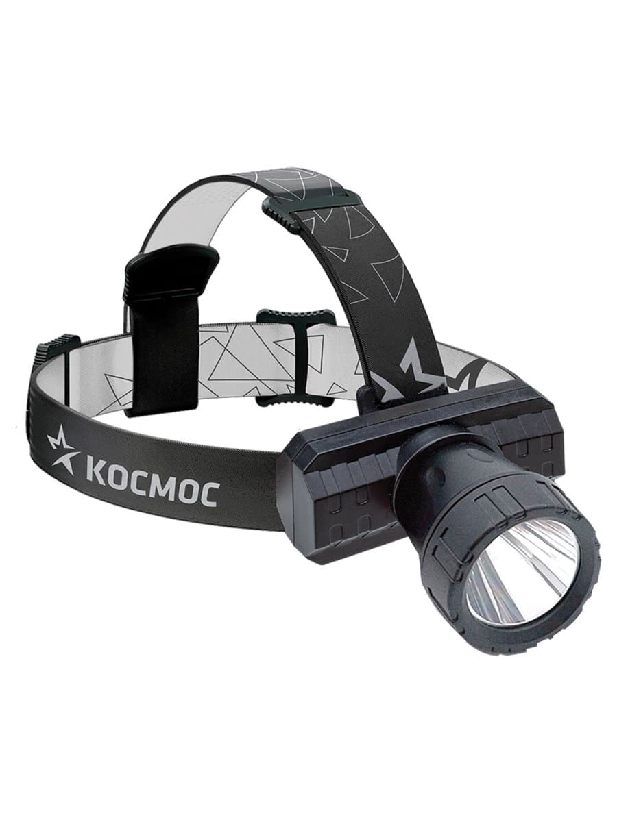Фонарь налобный аккумуляторный КОСМОС 3 Вт LED, Li-ion, заряд от USB, KocAcHead3W