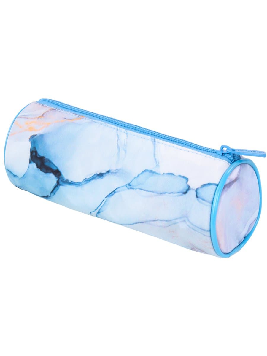 Пенал-тубус BRAUBERG, с эффектом Soft Touch, мягкий, "Blue marble", 22х8 см, 271570
