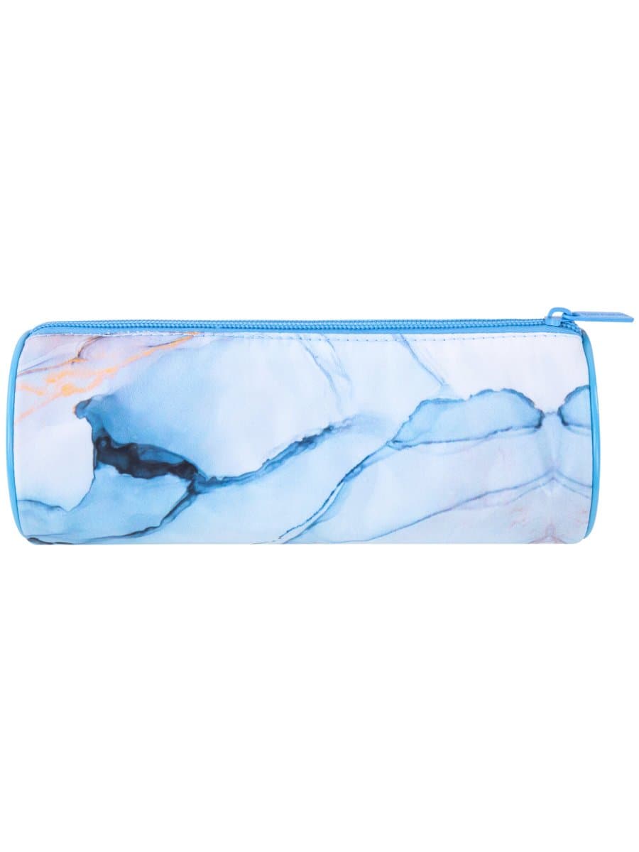 Пенал-тубус BRAUBERG, с эффектом Soft Touch, мягкий, "Blue marble", 22х8 см, 271570
