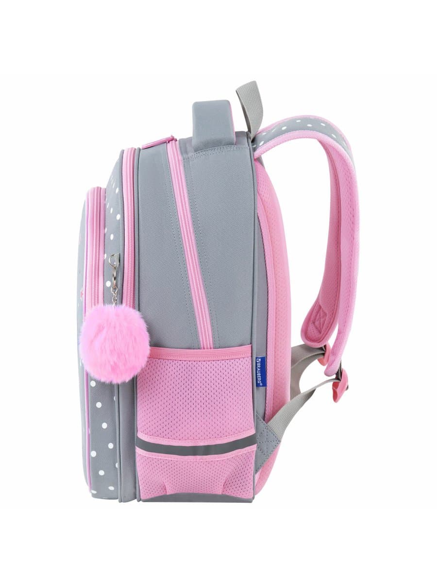 Рюкзак BRAUBERG OPTIMA, 2 отделения, с брелоком, "Любопытный зайка", 36х27х18 см, 272098