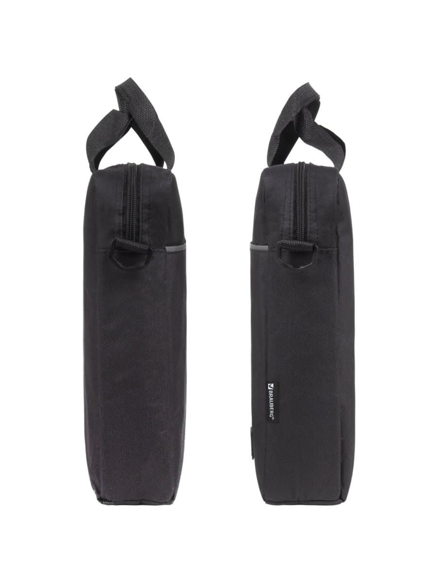 Сумка портфель BRAUBERG PRACTICAL с отделением для ноутбука 15,6", Grey line, черная, 29х40х7 см, 272604