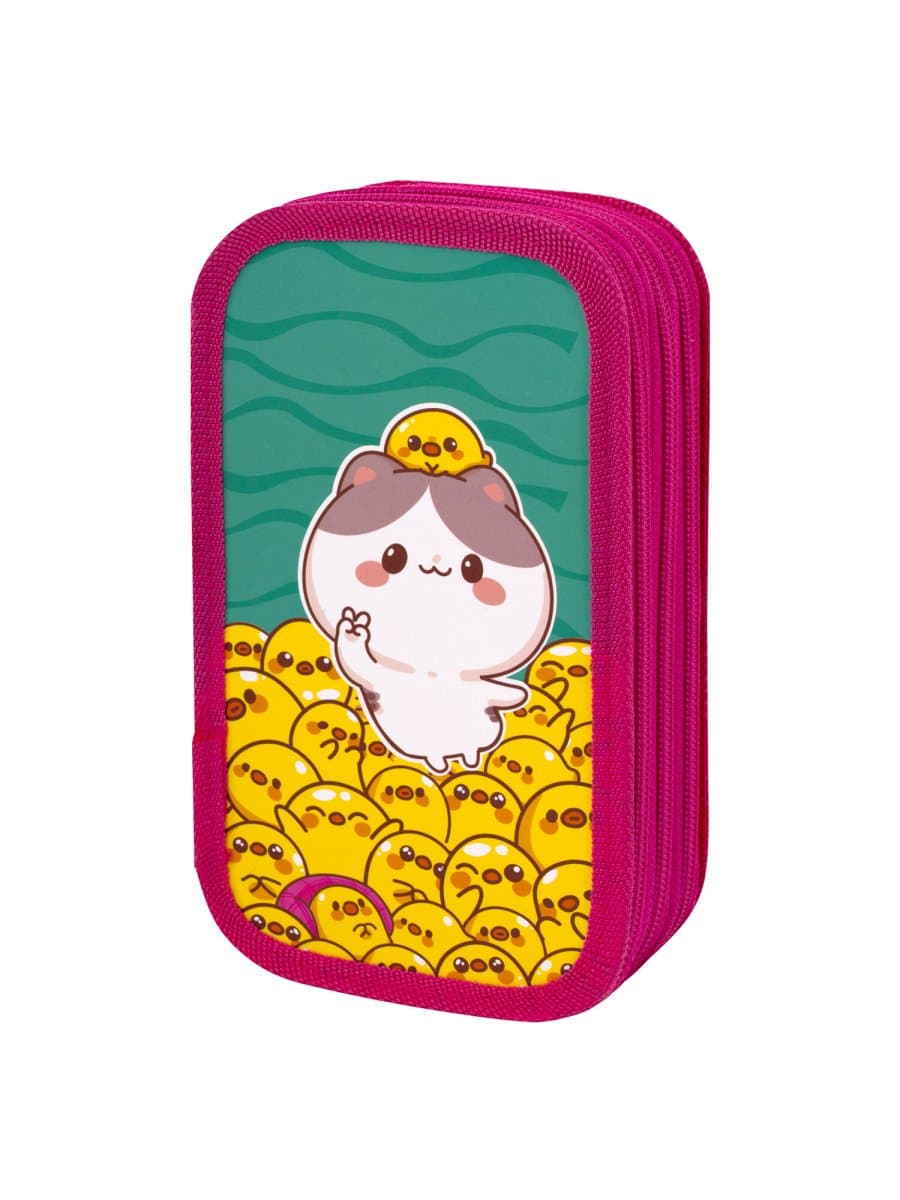 Пенал ЮНЛАНДИЯ, 3 отделения, картон с эффектом soft-touch, 19х11 см, "Duck tales", 273500