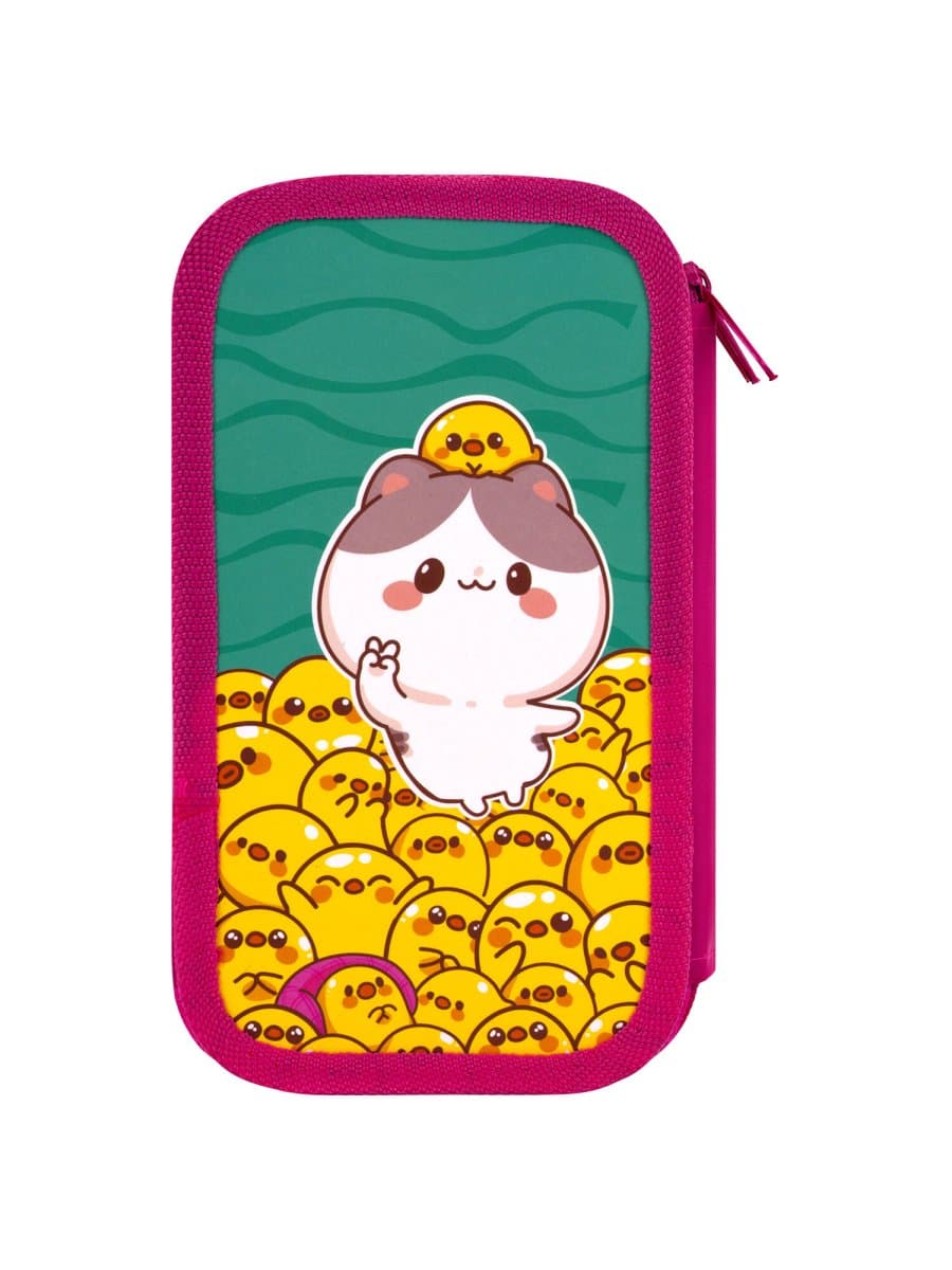 Пенал ЮНЛАНДИЯ, 3 отделения, картон с эффектом soft-touch, 19х11 см, "Duck tales", 273500