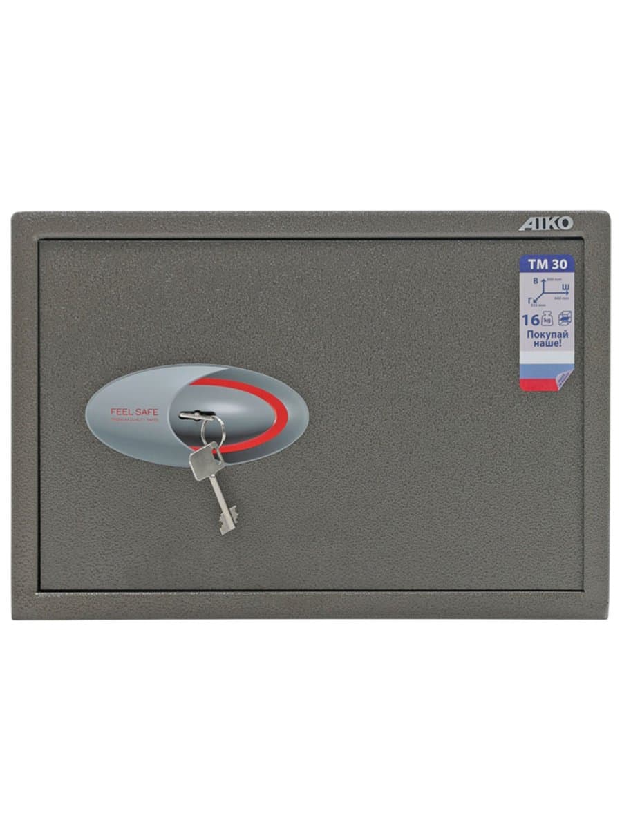 Сейф AIKO "ТМ-30", 300х440х355 мм, 16 кг, ключевой замок, полка