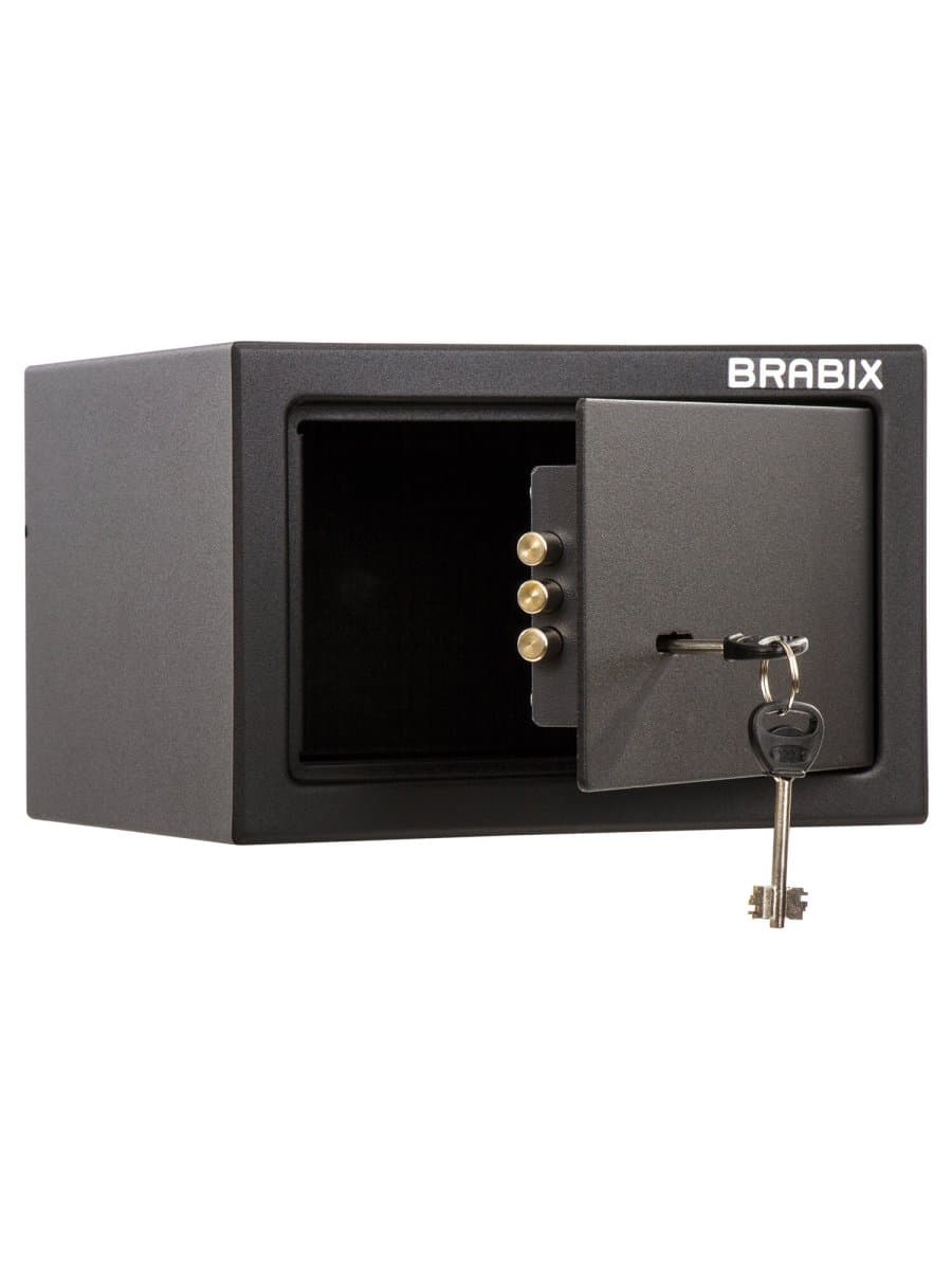 Сейф мебельный BRABIX "SF-170KL", 170х260х230 мм, ключевой замок, черный, 291142, S103BR210514