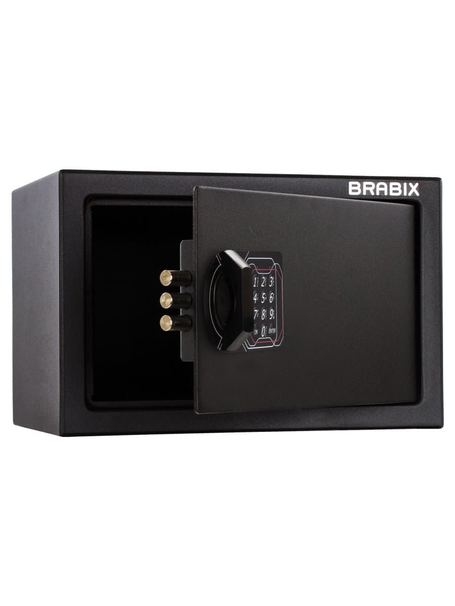 Сейф мебельный BRABIX "SF-200EL", 200х310х200 мм, электронный замок, черный, 291145, S103BR211214