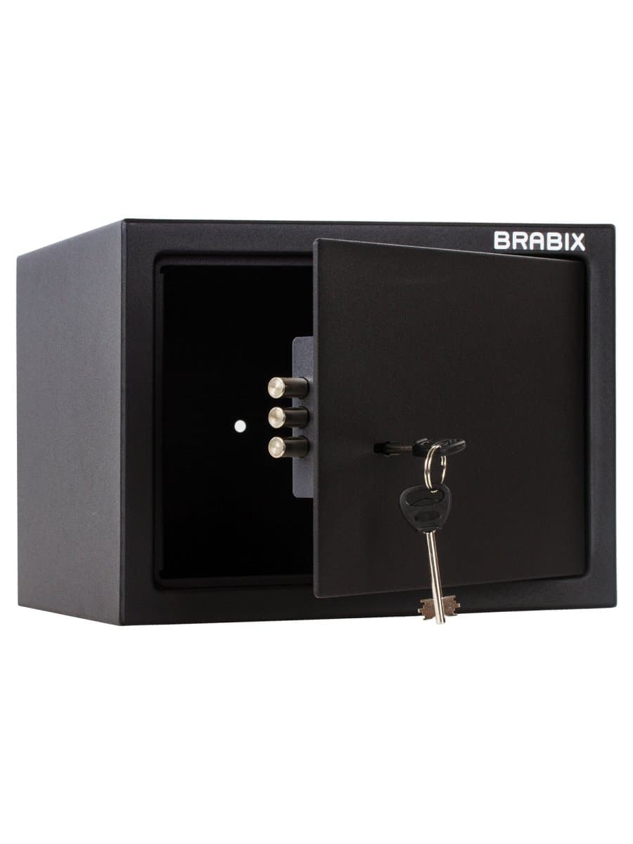 Сейф мебельный BRABIX "SF-230KL", 230х310х250 мм, ключевой замок, черный, 291146, S103BR211514